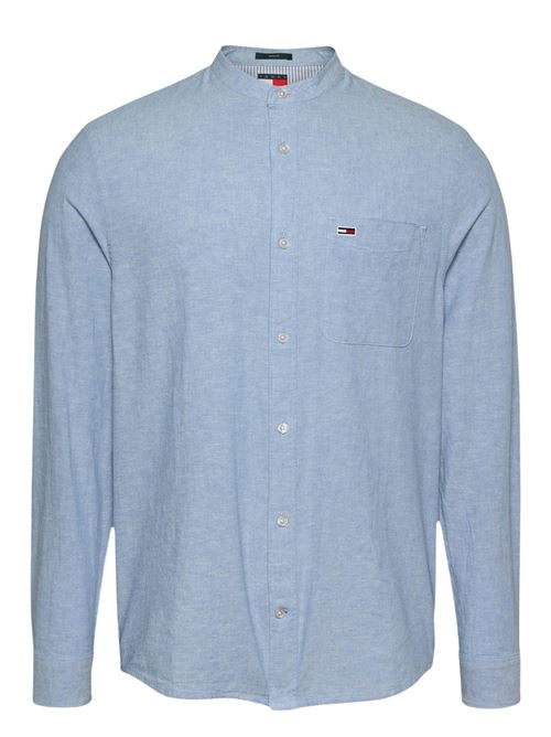 Camicia uomo azzurra misto lino Tommy Jeans | DM0DM20876DY6